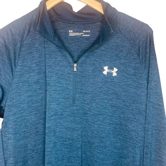Under Armour Men's Blue HeatGear 1/4 Zip Pullover Sweatshirt - Picture 2 of 10